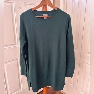 Duluth Trading Co Green women’s S’no Sweat Crewneck Pullover Knit Sweater